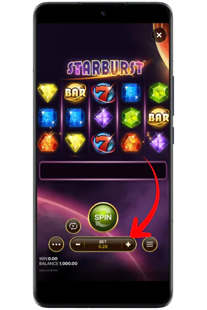 Starburst demo insatsnivå välj belopp NetEnt slot